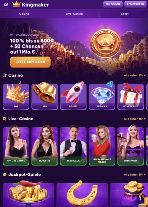 Kingmaker Casino Spiele