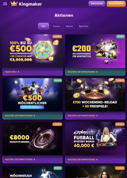 Kingmaker Casino Bonusprinzip